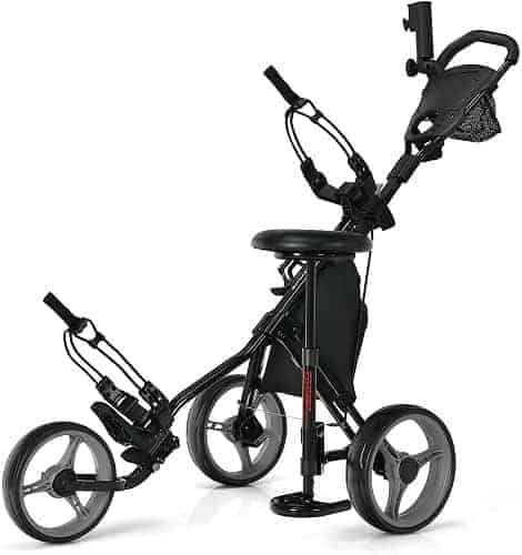 Tangkula Golf Push Pull Cart with Seat