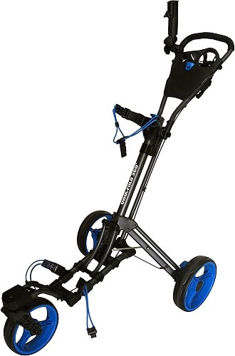 qwik fold 360 swivel 3 wheel golf pushcart