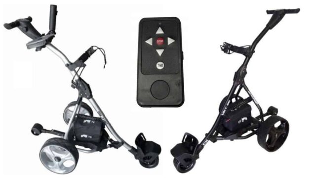 spin it golf products gc1r easy trek remote controlled electric golf cart silver