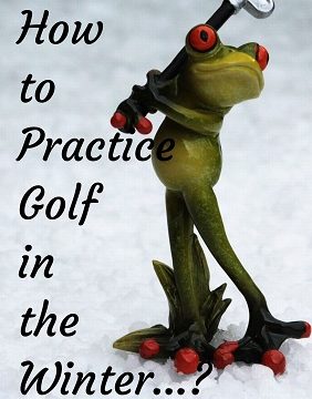 practicing golf in the winter