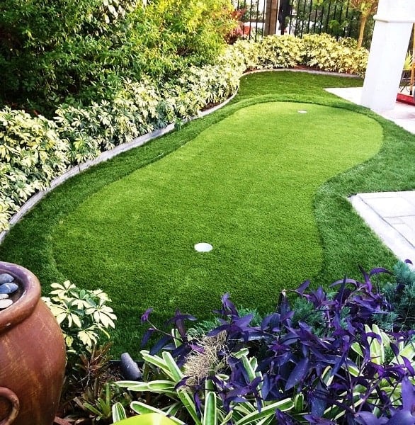 golf practice in backyard