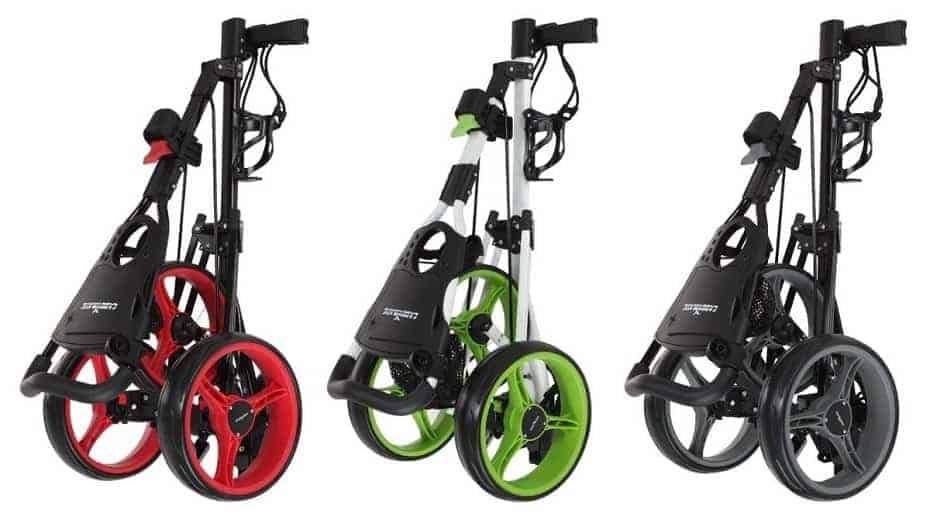 caddymatic golf xtreme 3 wheel pushpull golf cart with seat black