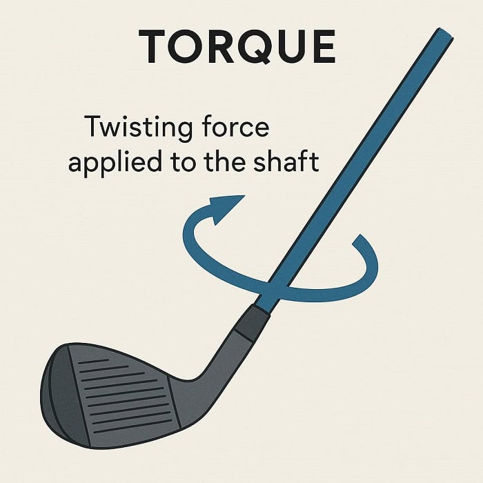 Golf club shaft torque