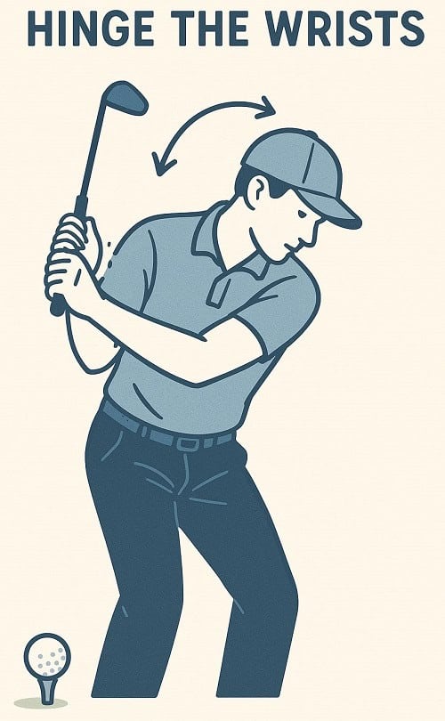 Golf swing wrist hinge technique